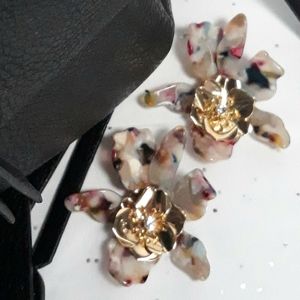 Acrylic Flower multi color post earrings